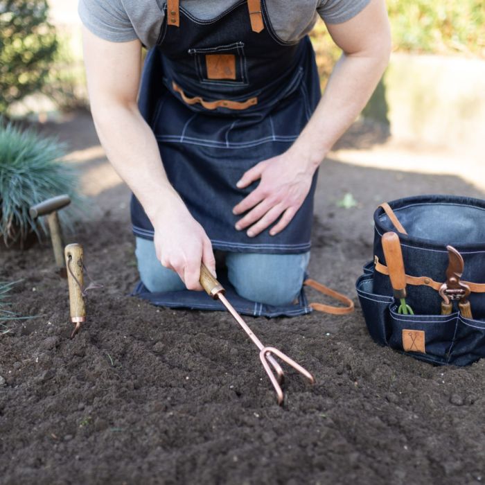 Denim garden apron long