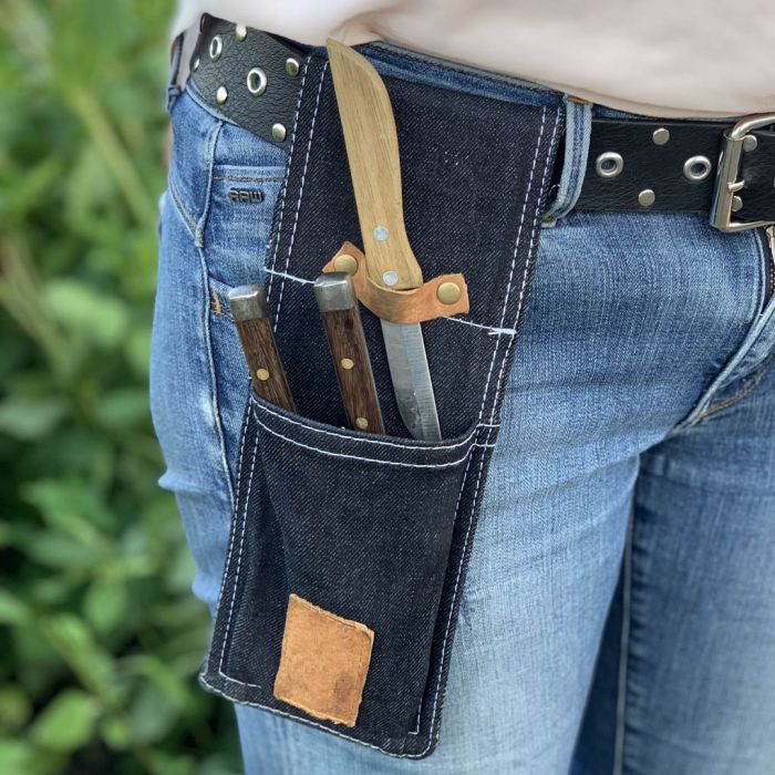 Denim pocket tool belt