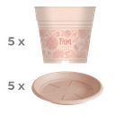 FAM plantenpot + schotel - set van 5